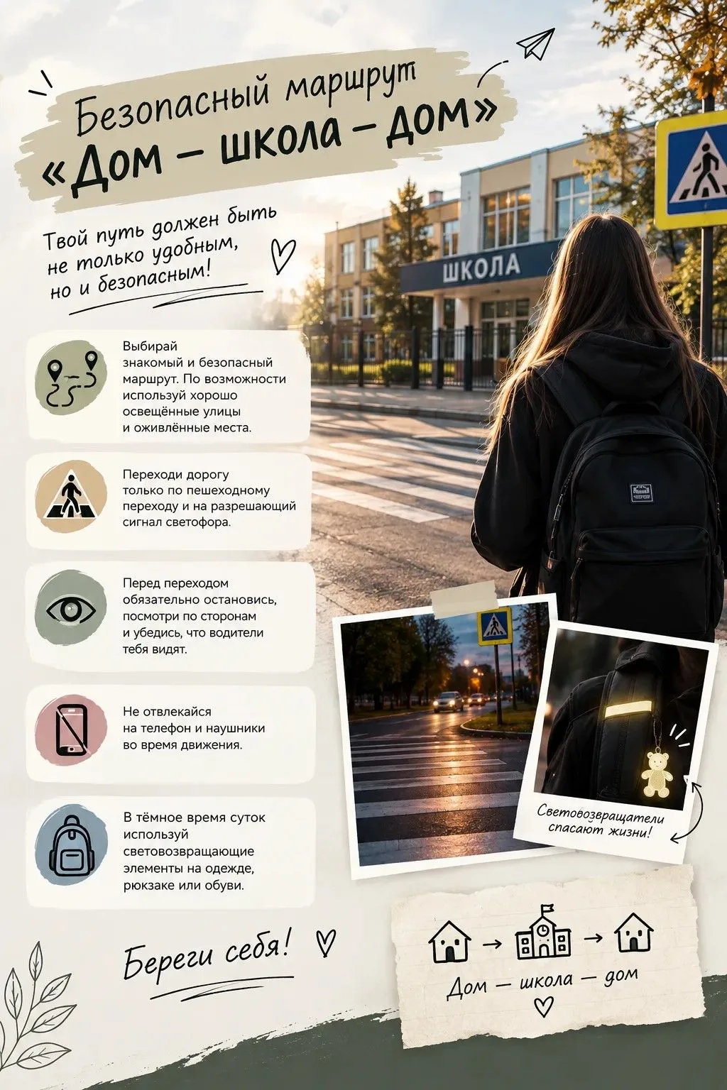 🏫 Безопасный маршрут «Дом — школа — дом»