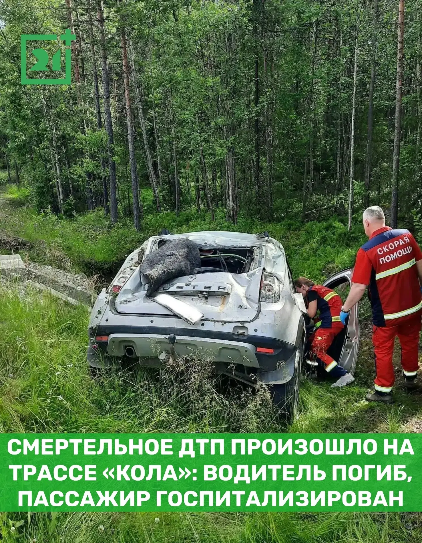 ❗️Смертельное ДТП произошло на трассе «Кола»: водитель погиб, пассажир госпитализирован