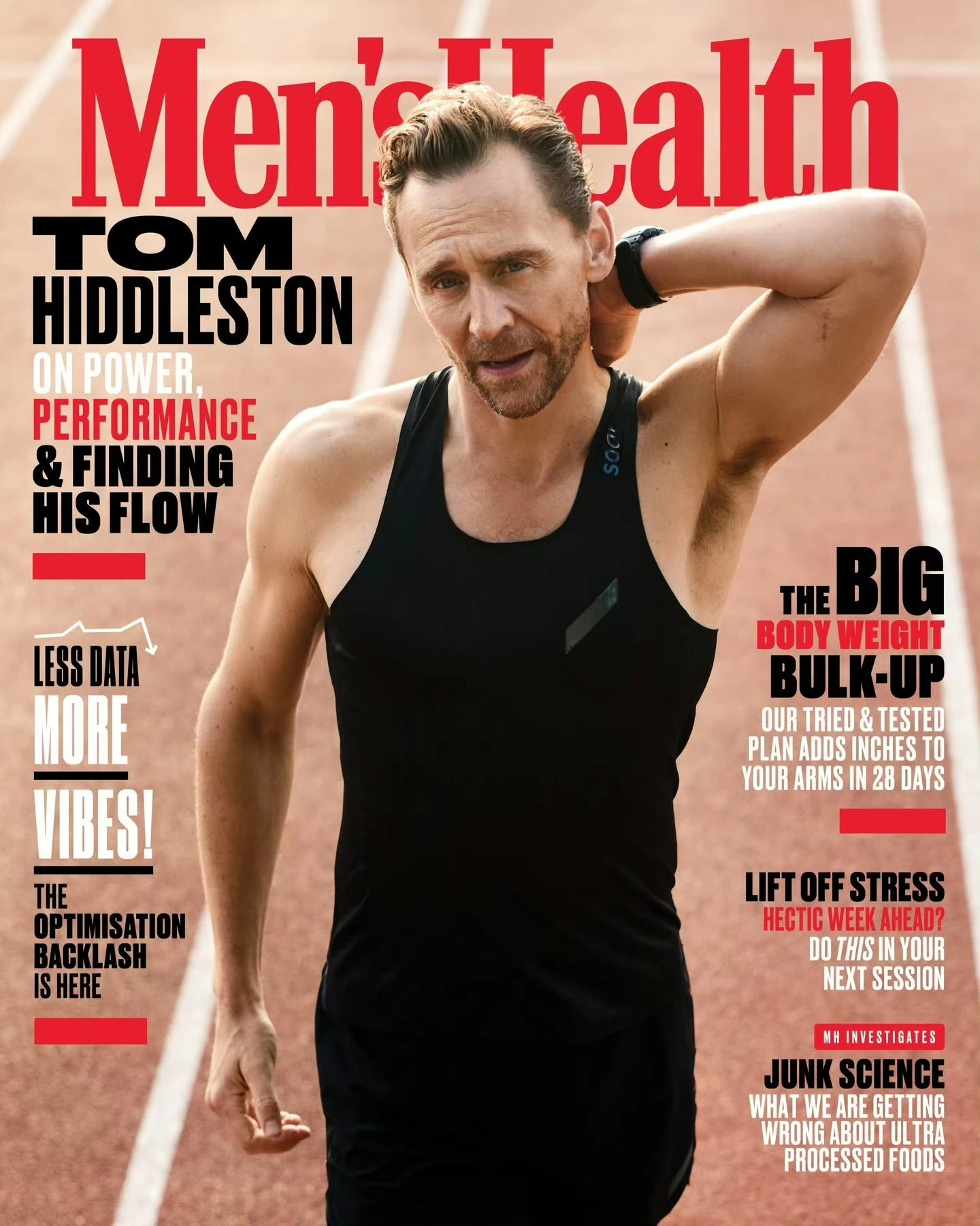 И еще утренний Том Хиддлстон от Men's Health. Предлагает всем заниматься спортом. Вот о...