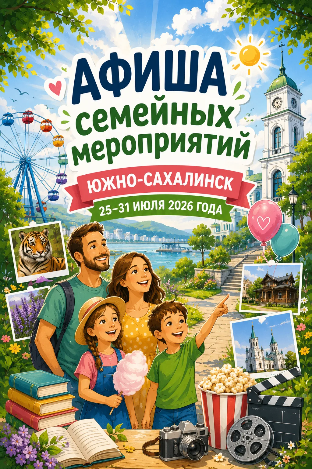 💚 Афиша семейных мероприятий Южно-Сахалинск | 25–31 июля 2026 года
