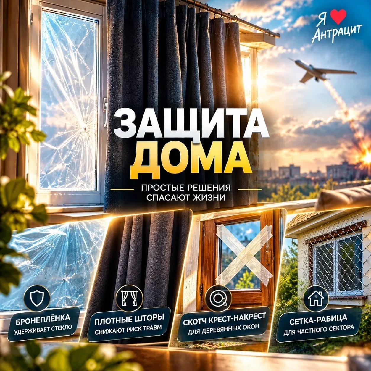 🛡️ Как снизить риск травм от осколков при атаке БПЛА?