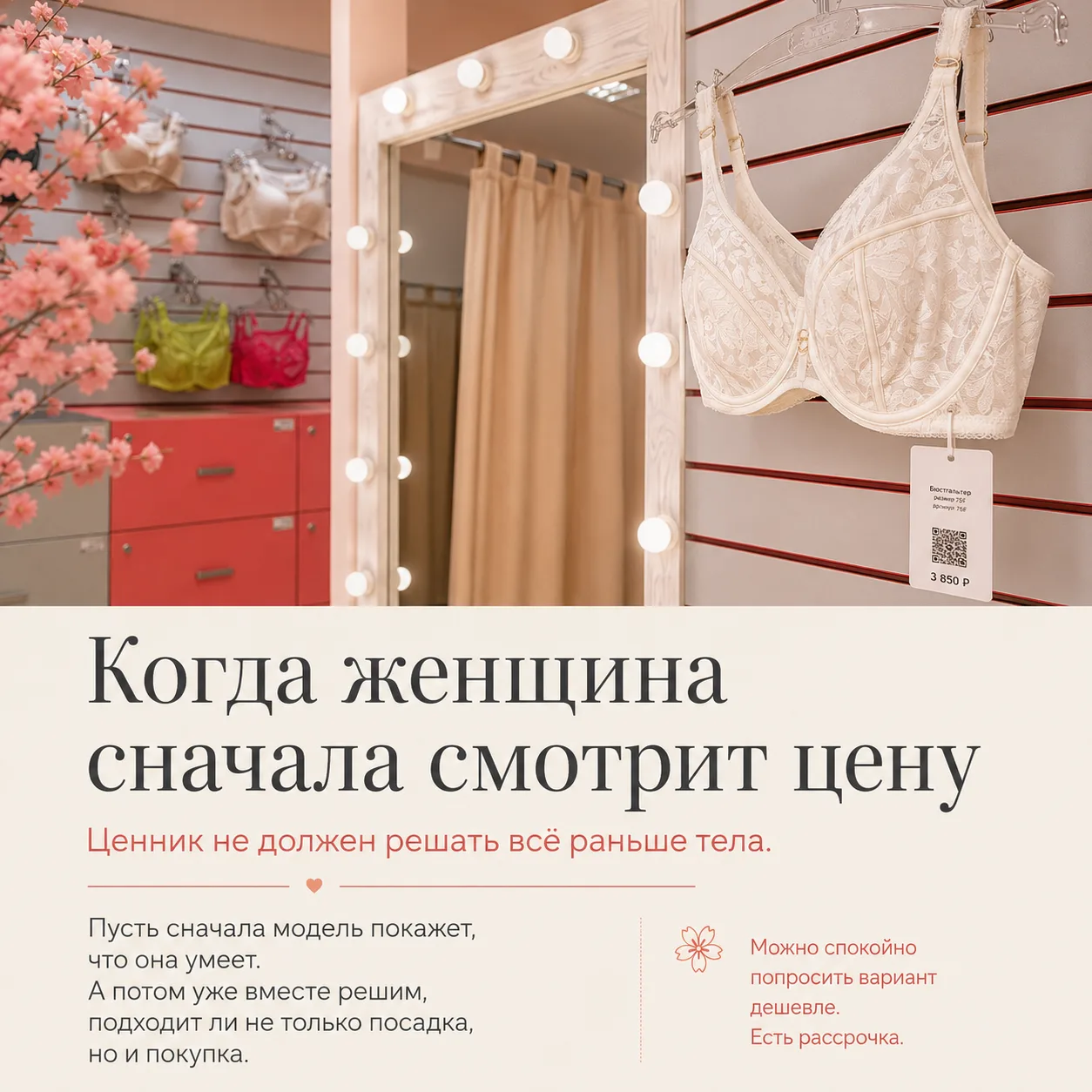Когда женщина сначала смотрит цену