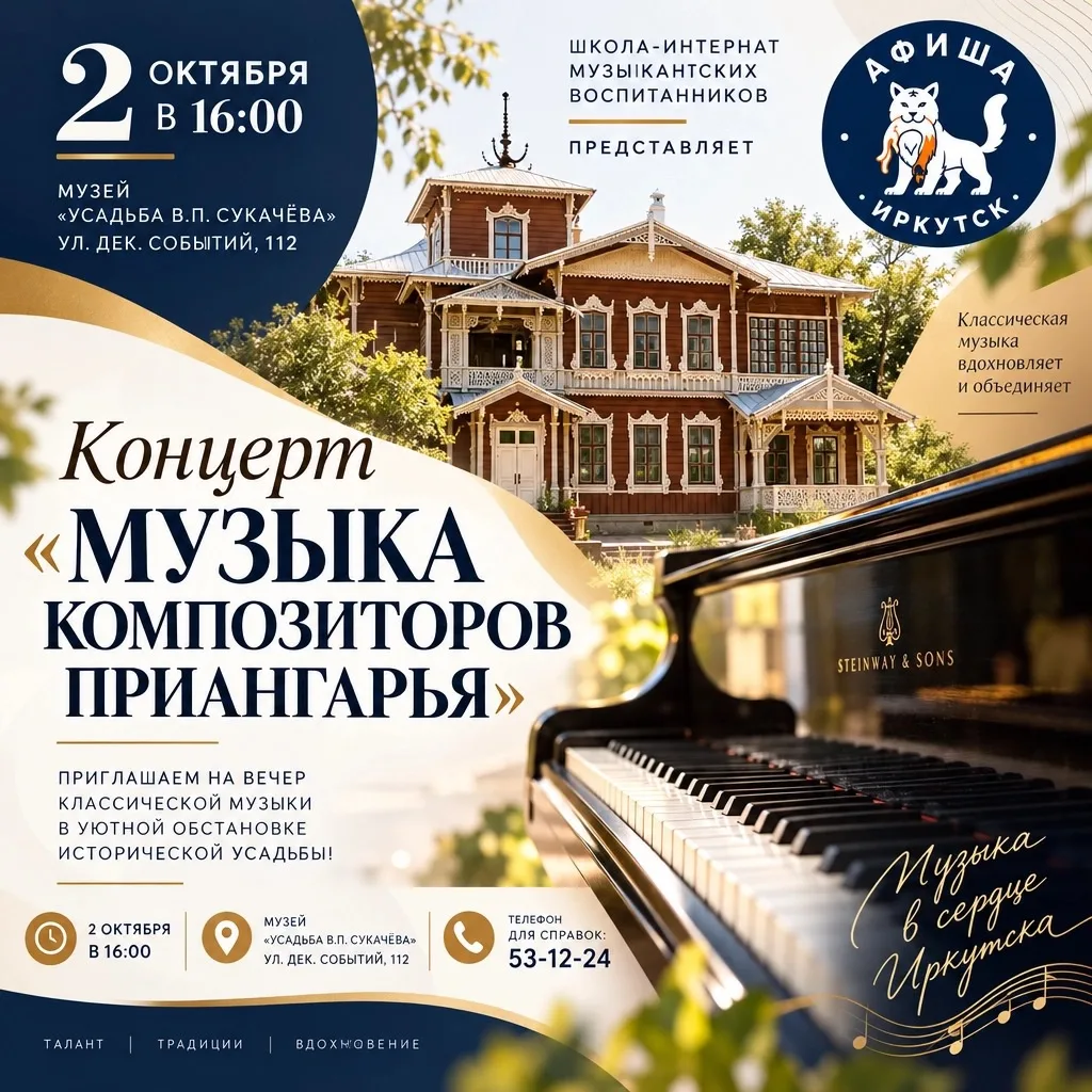 🎹 Музыка Приангарья — на старинном рояле XIX века