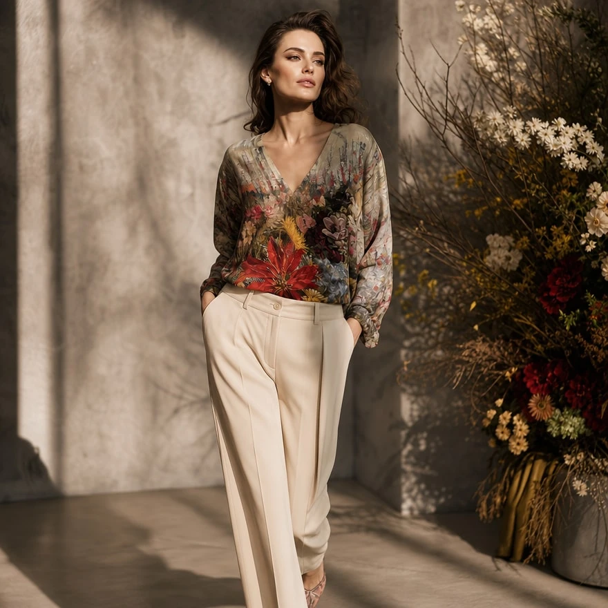 вискозное кади VALENTINO, костюмно-плательная плотность, рисунок выполнен в акварельном...