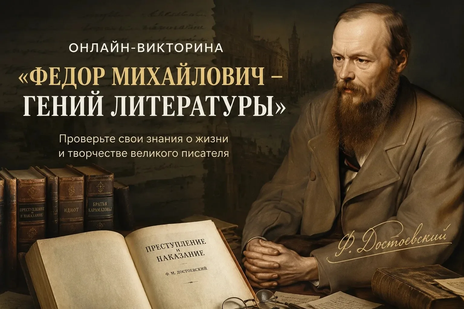 Привет, друзья! 
В июле мы отмечаем  День Достоевского! И в честь этого великого писателя мы пригото
