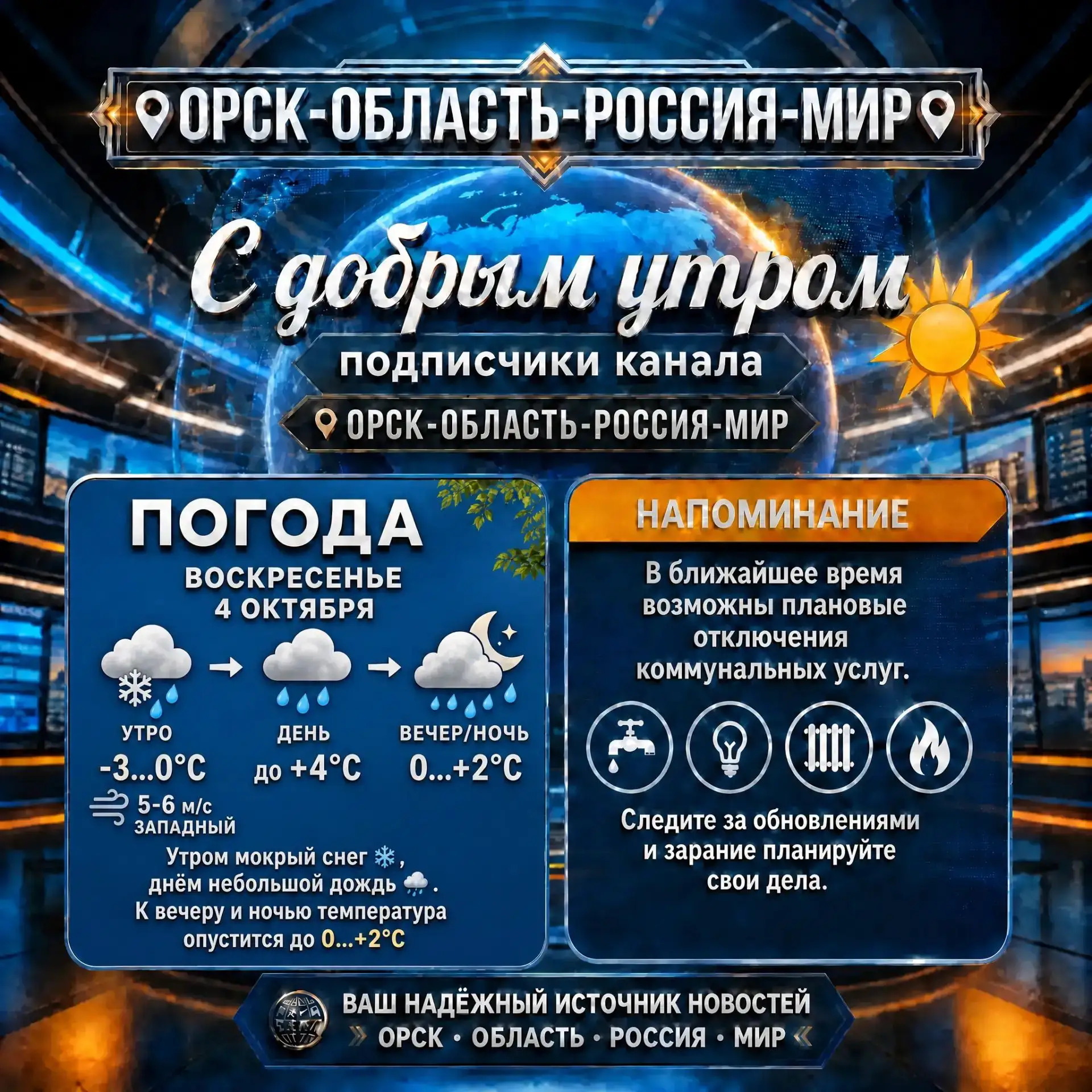 ☀️ Доброе утро, дорогие подписчики нашего канала 📌Орск-Область-Россия-Мир📌