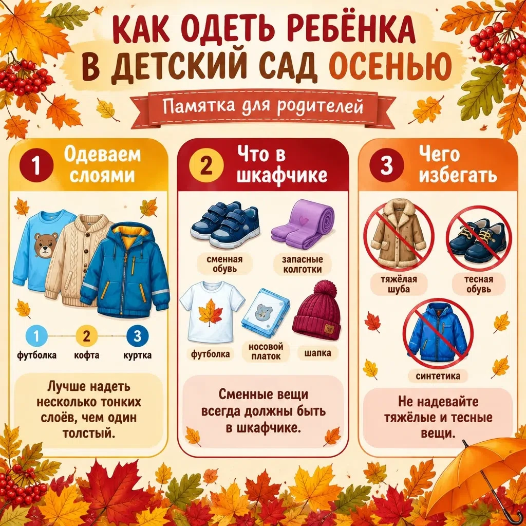 Чек-лист: идеальный осенний гардероб для детского сада