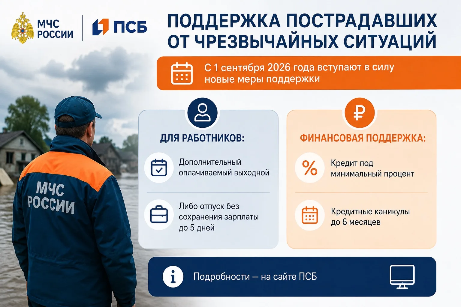 ❗️МЧС и ПСБ: новые меры поддержки для пострадавших в результате чрезвычайных ситуаций п...