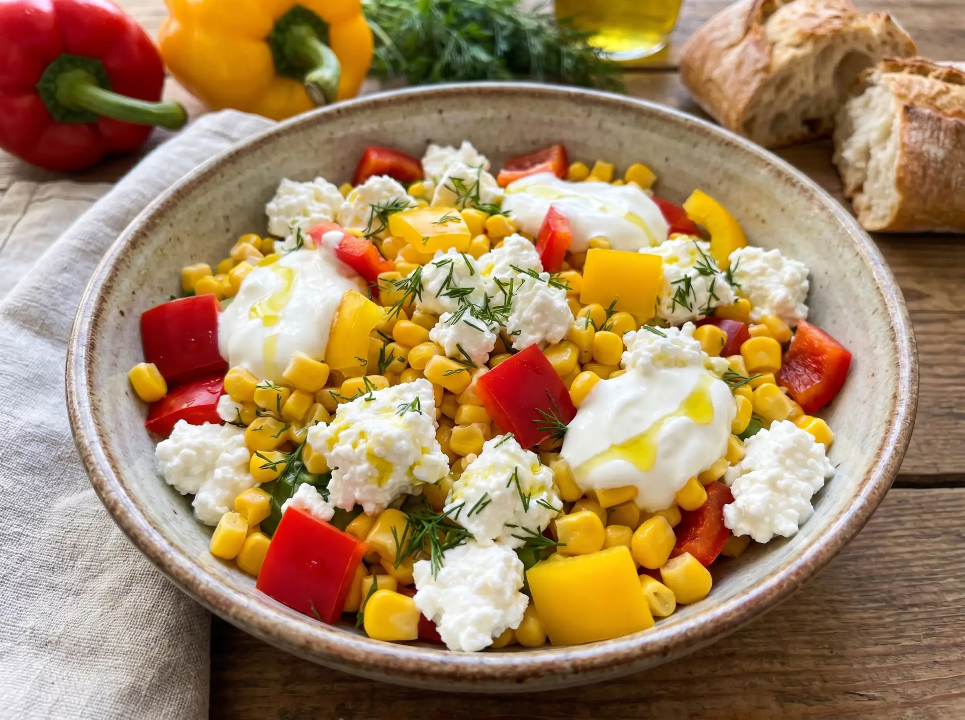 🥗 Салат из творога с овощами