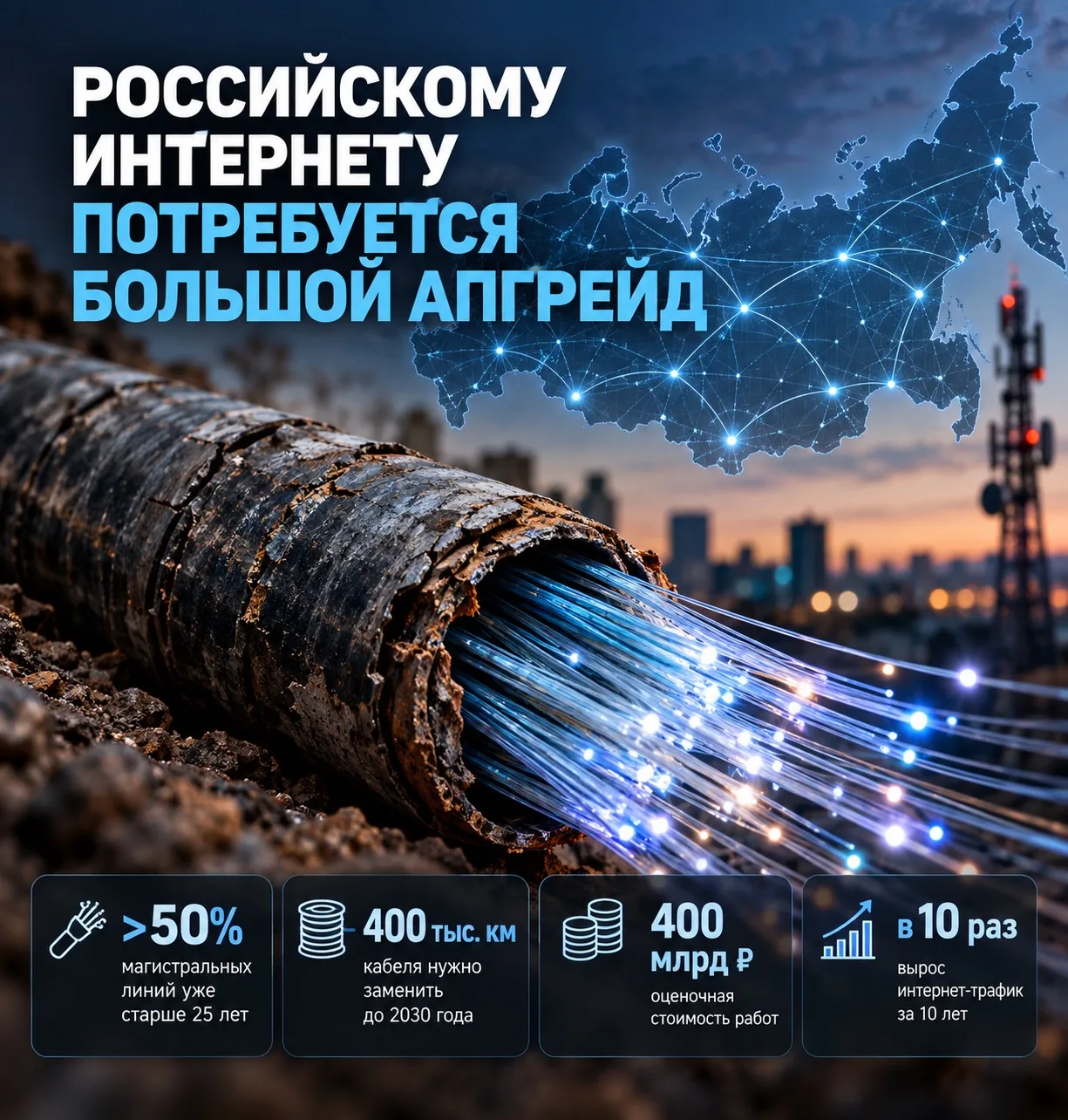 🌐 Российскому интернету потребуется большой апгрейд