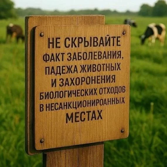 Внимание! Сокрытия случаев падежа и/или заболевания животных и захоронения биологически...