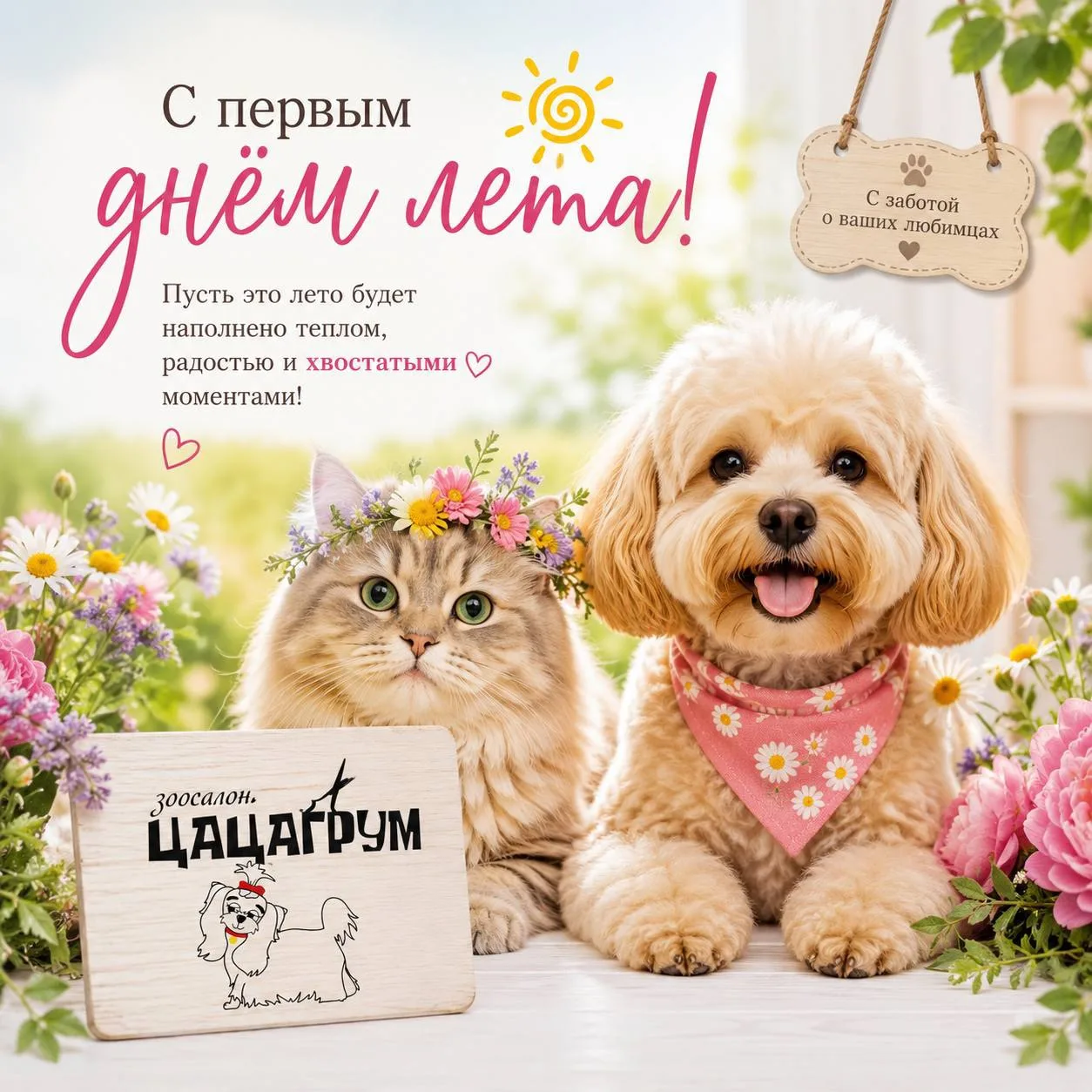 ☀️ С первым днём лета! 🐾🌸