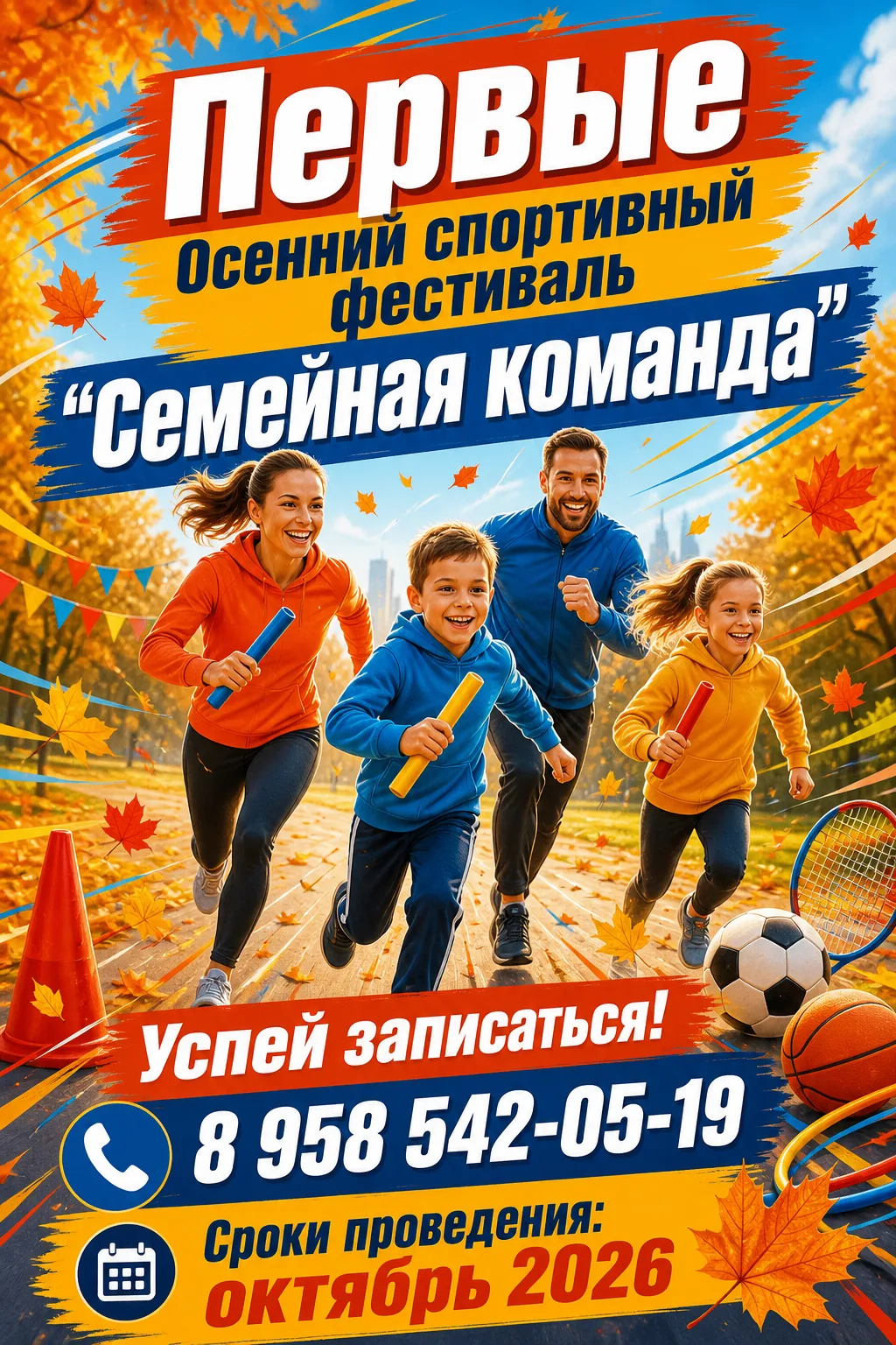 🍂🏃‍♀️ Осенний спортивный фестиваль «Семейная команда» 🏃‍♂️🍁Приглашаем семьи принять...