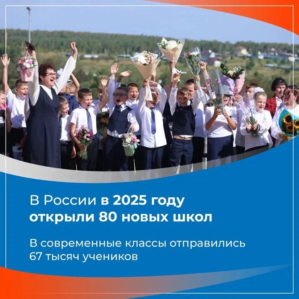 Новые школы — новые возможности 🙌🏻  Премьер-министр Михаил Мишустин озвучил цифры, за которыми стоят