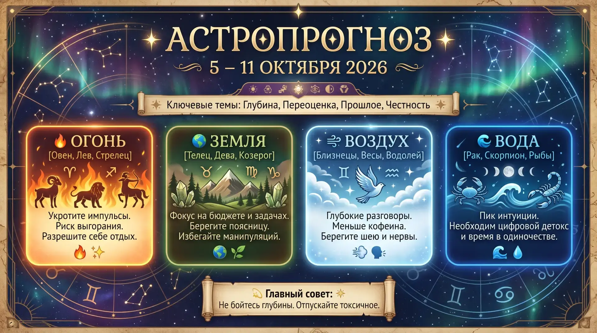 Астропрогноз от Анны на 5–11 октября 2026 года. 📅