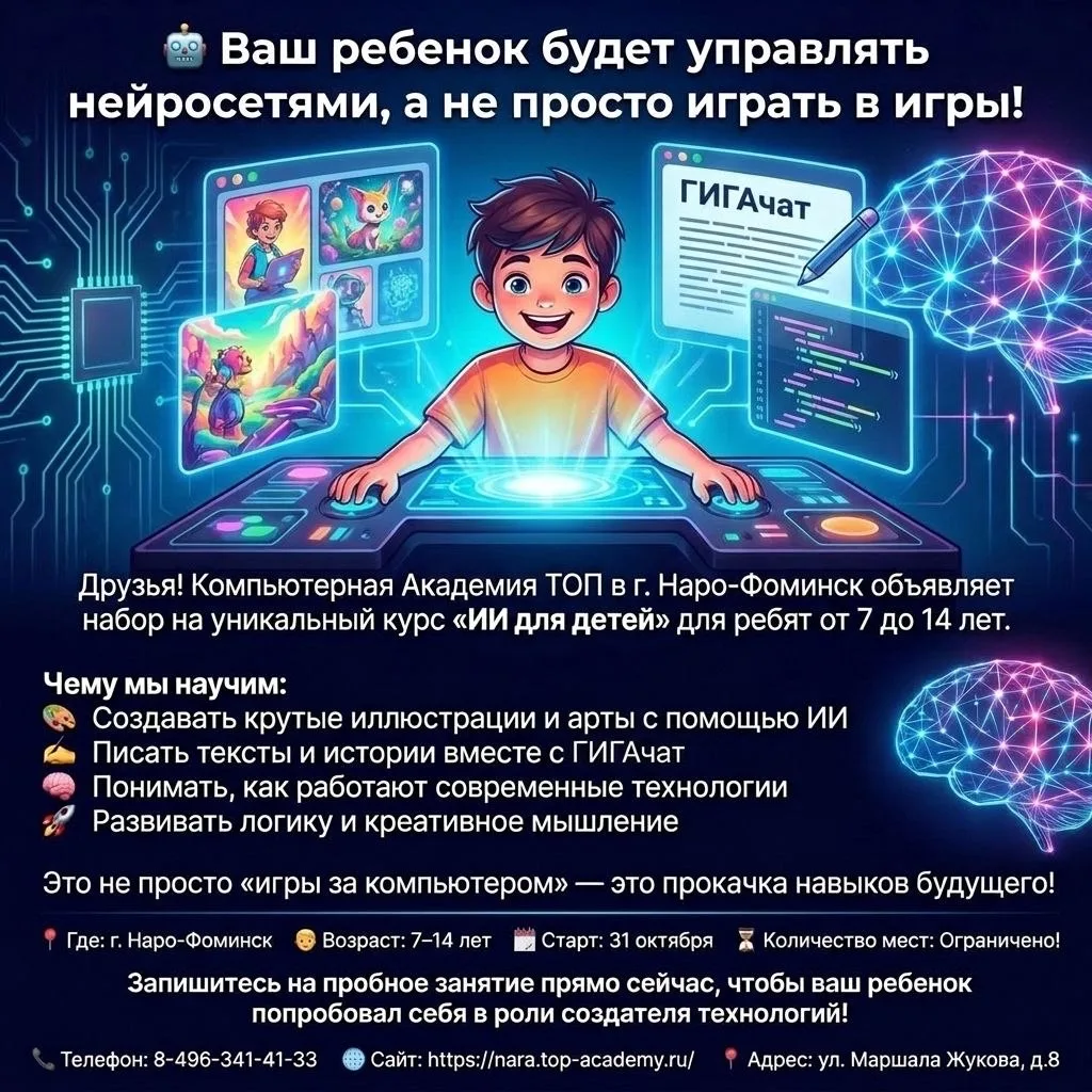 Ваш ребенок будет управлять нейросетями, а не просто играть в игры!
