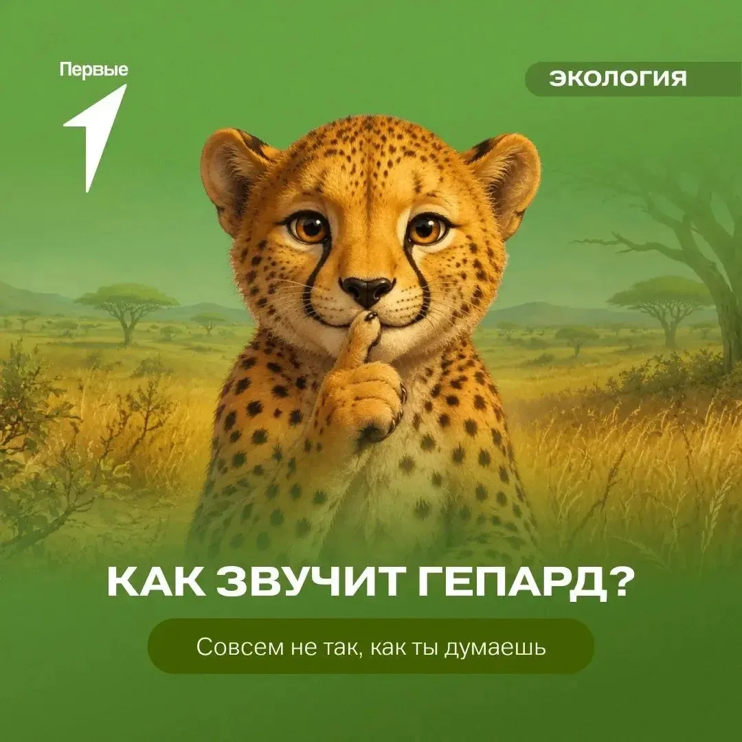 🧐 А ты знал, что гепарды не умеют рычать?
