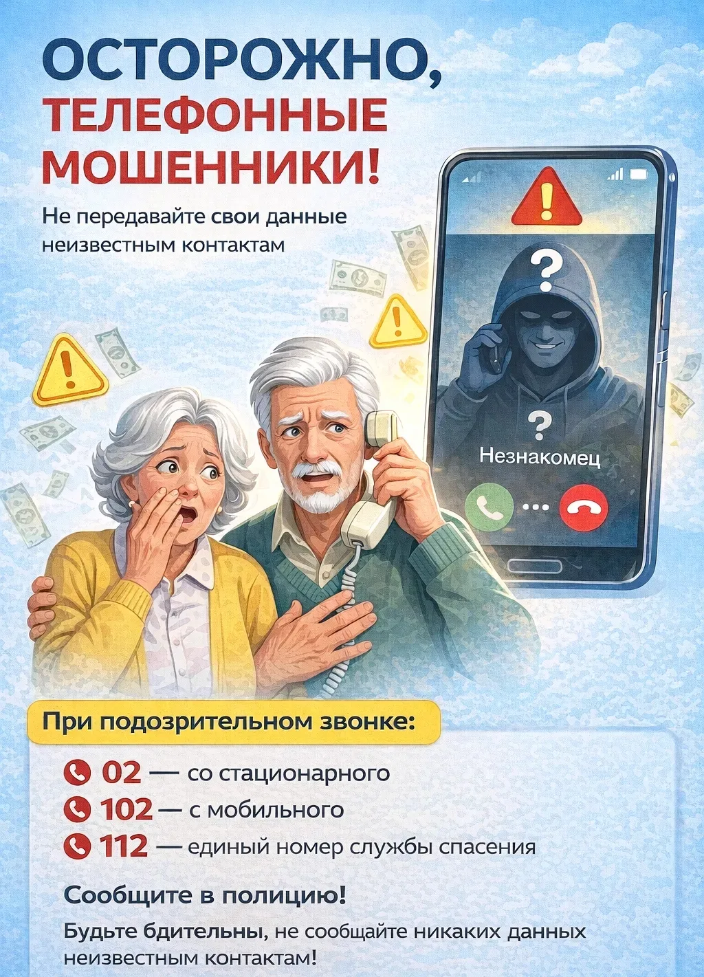 ⚠️ Осторожно: телефонные мошенники.