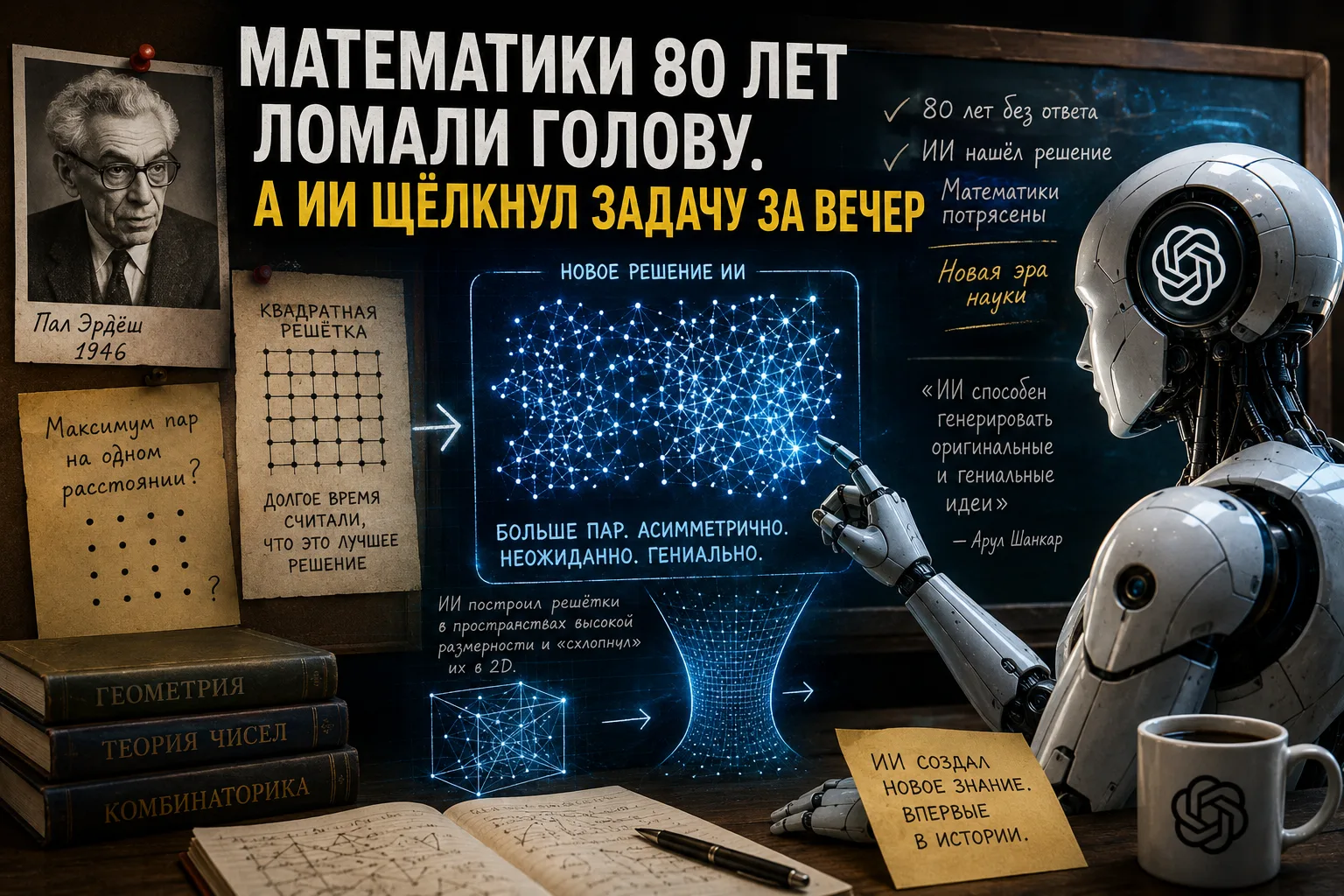 Математики 80 лет ломали голову. А ИИ щёлкнул задачу за вечер 🧠💥