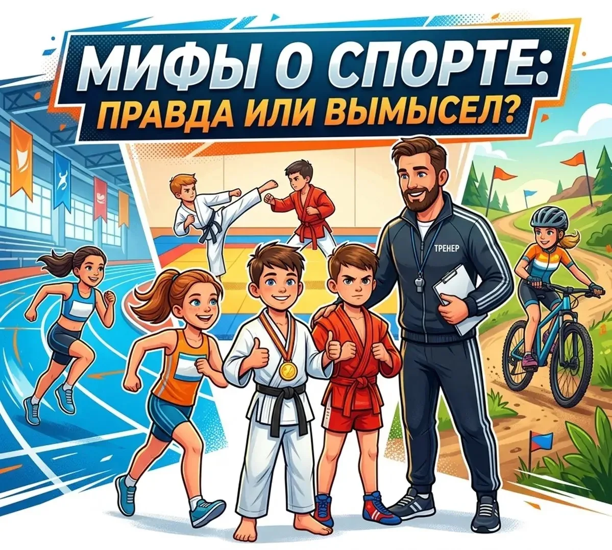 ☝ 5 мифов о спорте, которые мешают вашему ребенку заниматься:

⭐ «Спорт — это только для талантливых