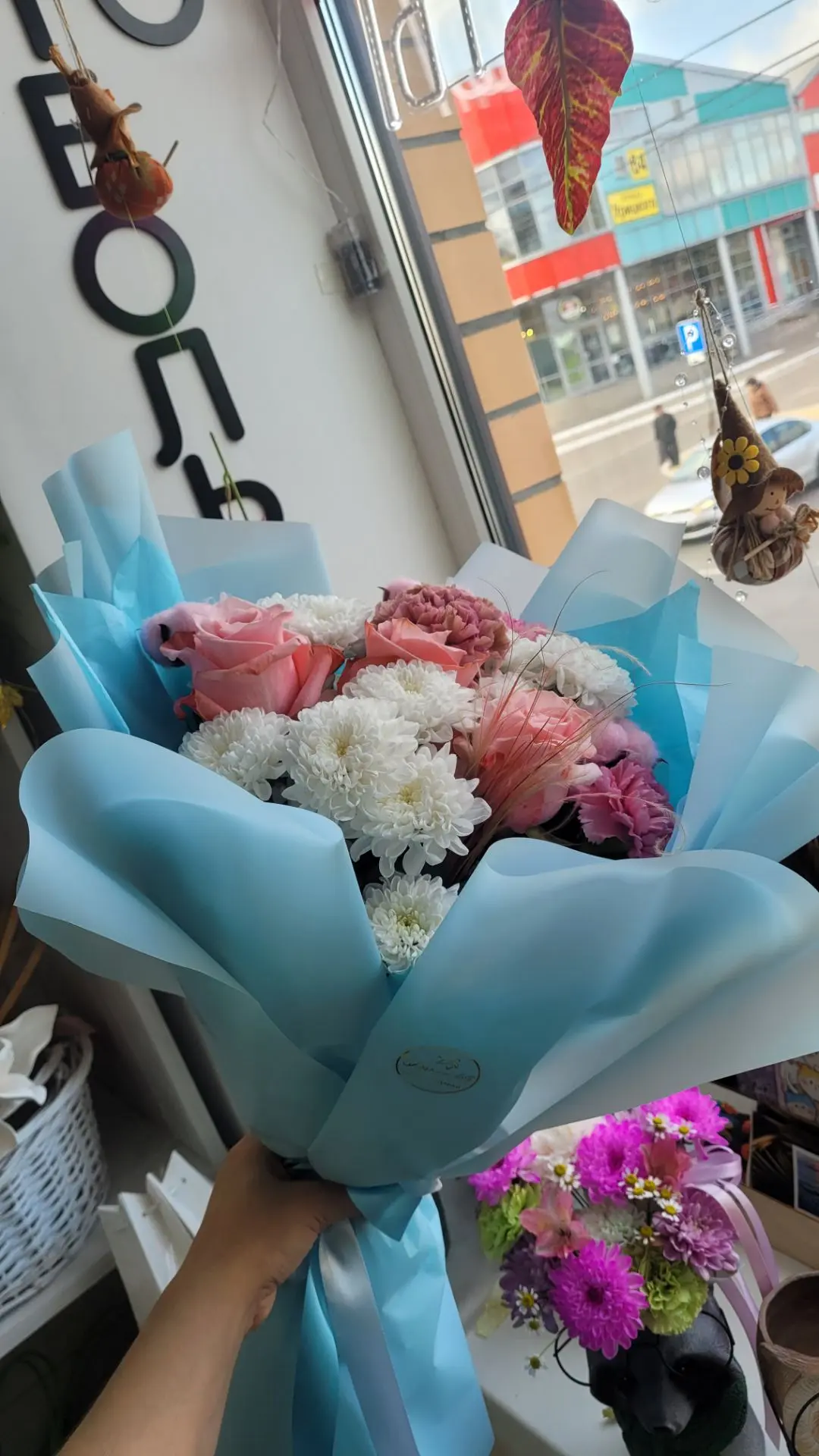 Розово - голубой 💙🩷 в корейской технике 💐