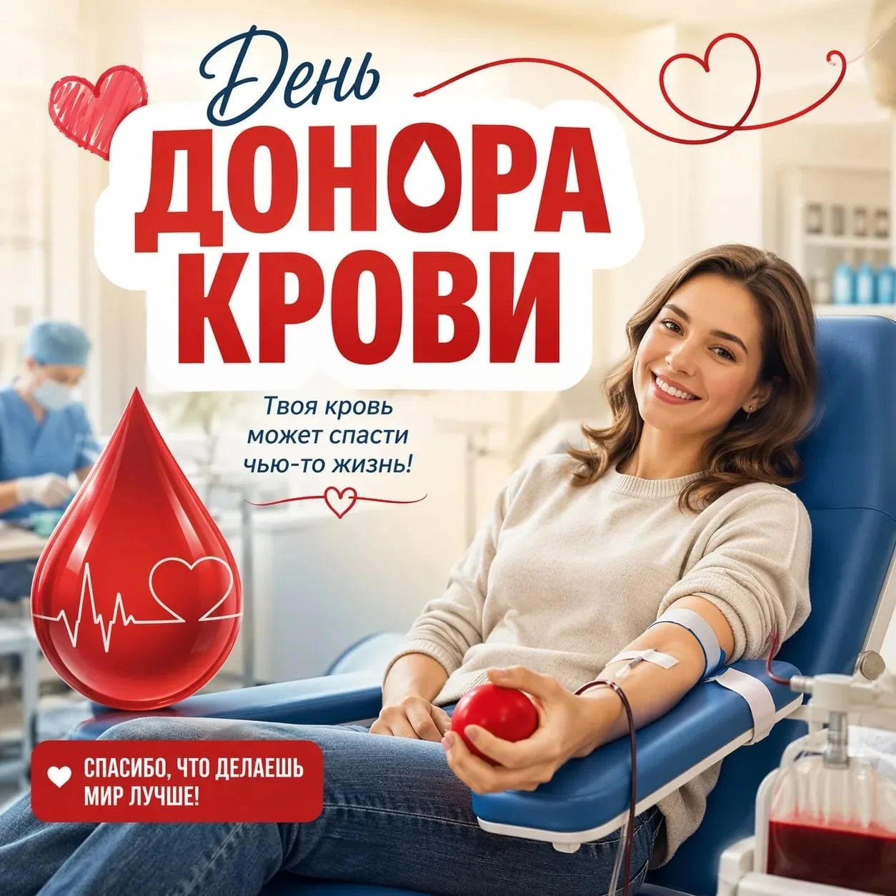 🩸 20 апреля — Национальный день донора крови  Сегодня важный социальный праздник, посвящённый людям,