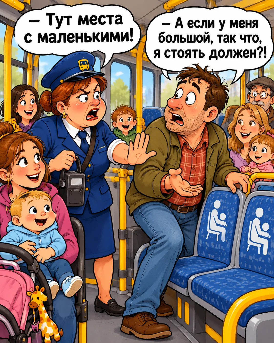 Заходит мужик в автобус,