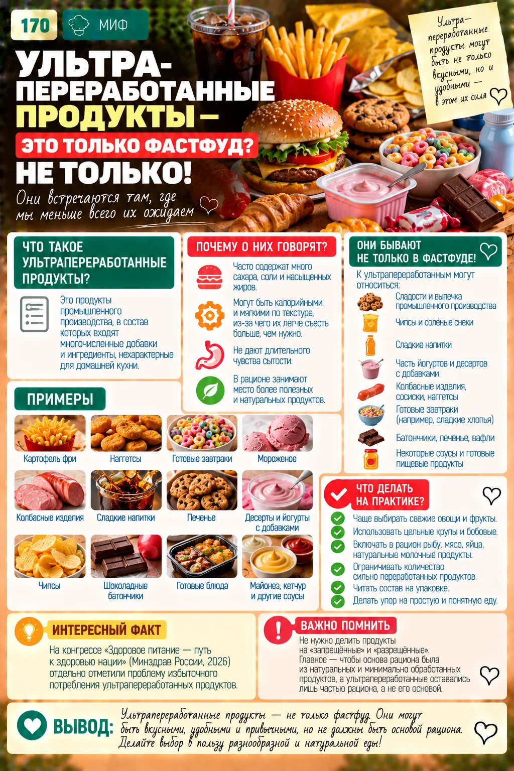 ❌ МИФ: «УЛЬТРАПЕРЕРАБОТАННЫЕ ПРОДУКТЫ — ЭТО ТОЛЬКО ФАСТФУД»