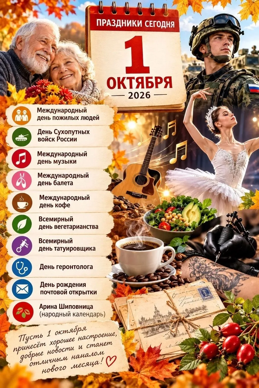 Пасмурный и прохладный день 1 октября