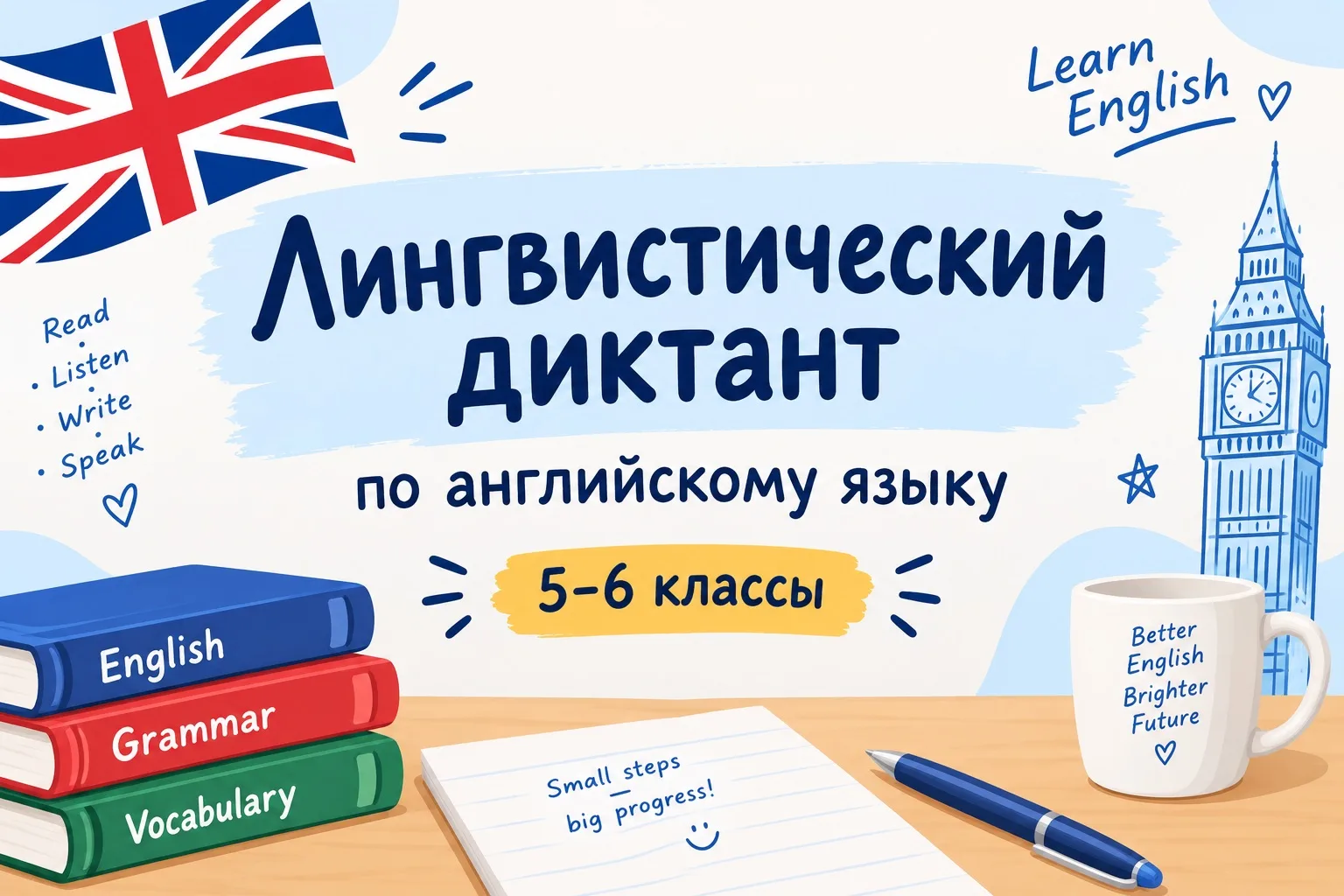 Лингвистический диктант для учеников 5 и 6 классов 📖