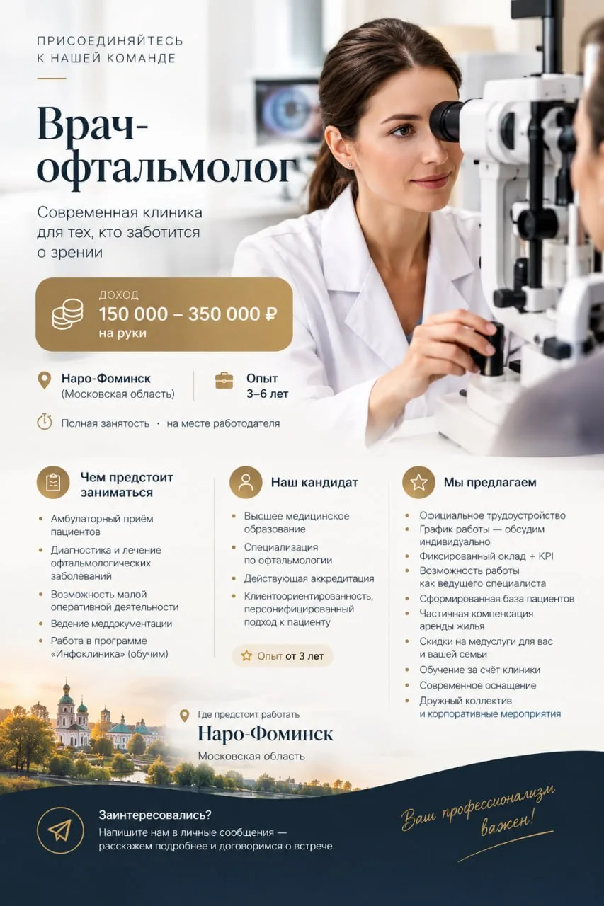 🔎 Ищем врача-офтальмолога в Наро-Фоминск