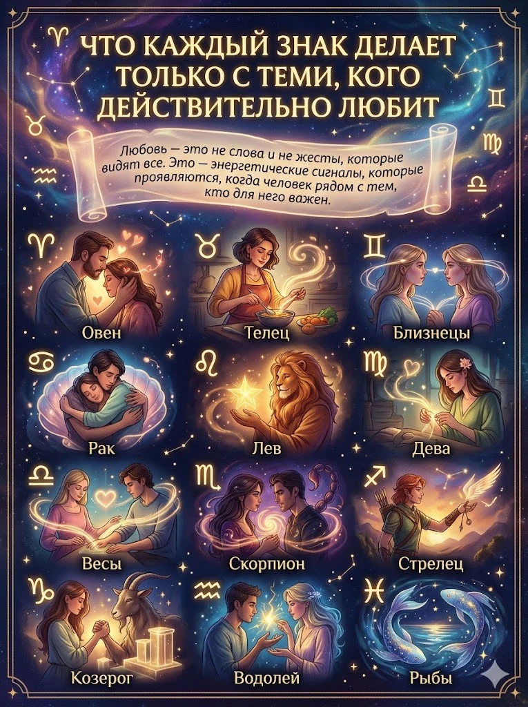 💖  Что каждый знак делает только с теми, кого действительно любит