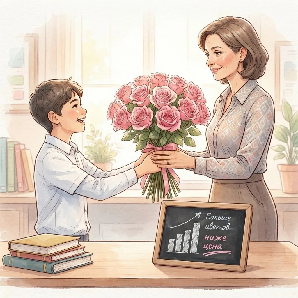 Чем больше цветов — тем ниже цена за стебель. Без исключений 🌸