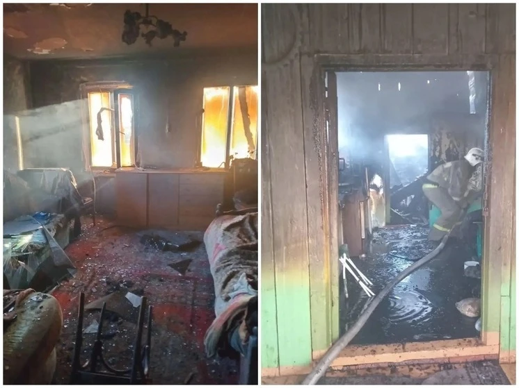 🔥 В Алтайском крае пожар полностью уничтожил крышу жилого дома