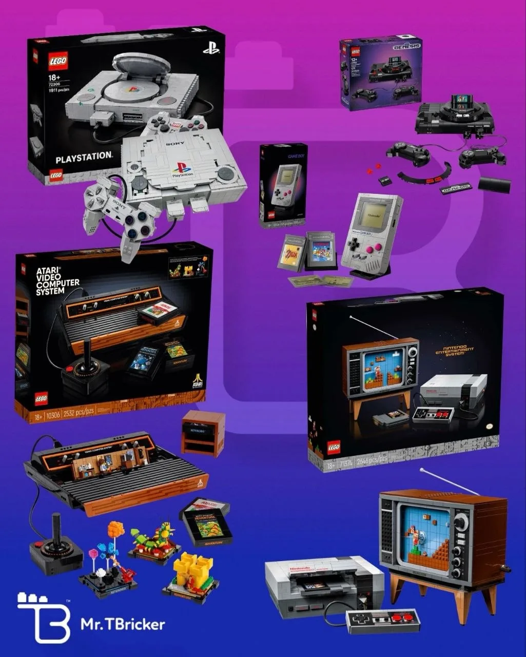 😍 Все консоли 🎮🕹️📺 Lego на одной иллюстрации. 🖼️