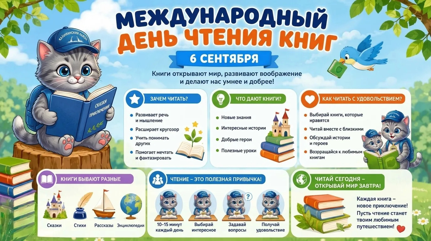 📚 6 сентября - День чтения книг!