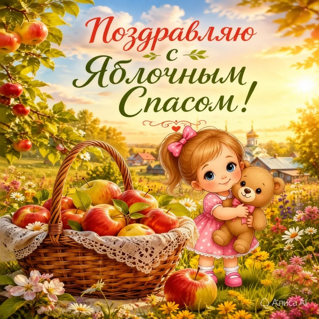Наша Малышка поздравляет с Яблочным Спасом!