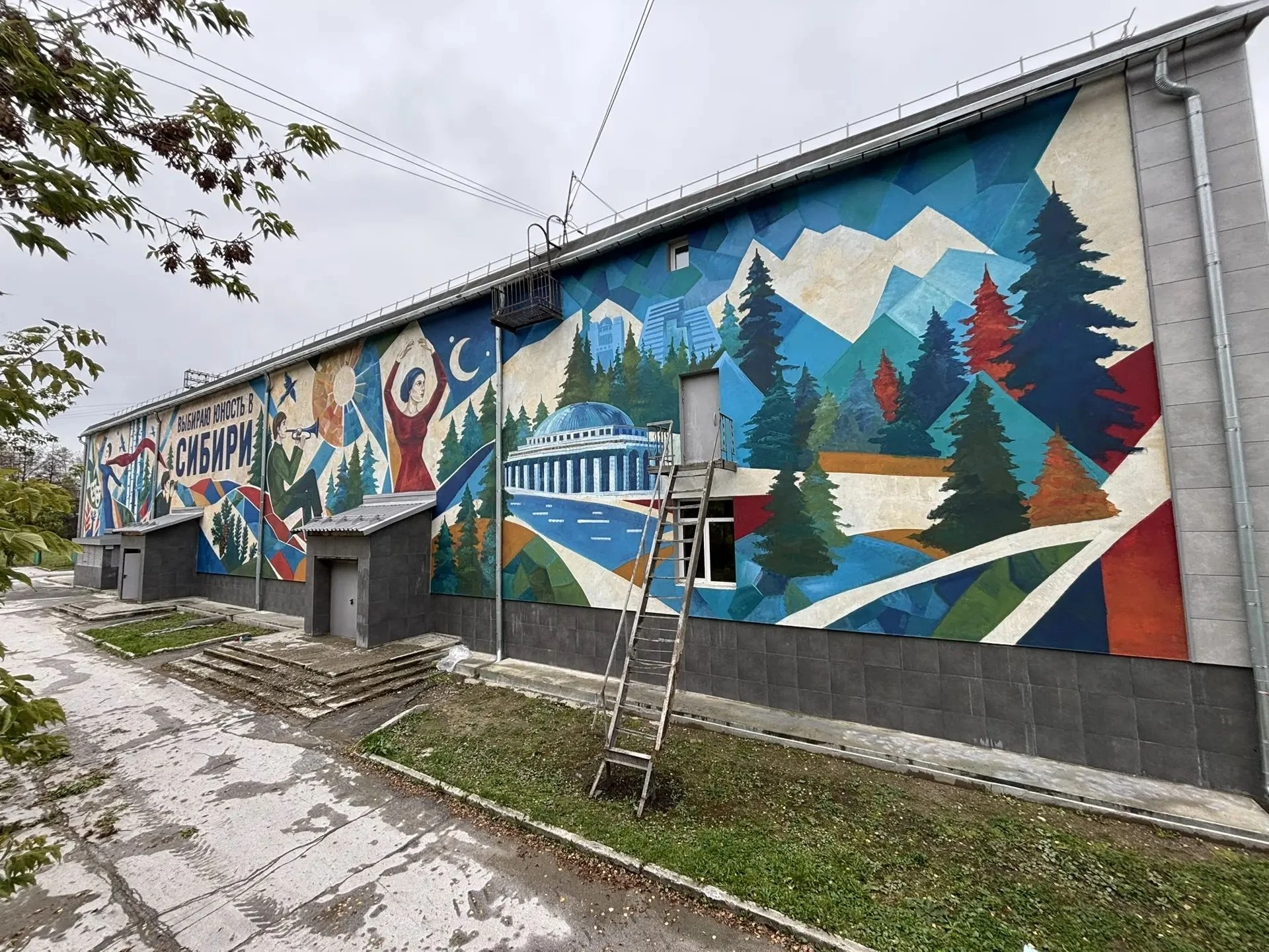 На стене арт-резиденции «Юность» в Академгородке нарисовали мурал