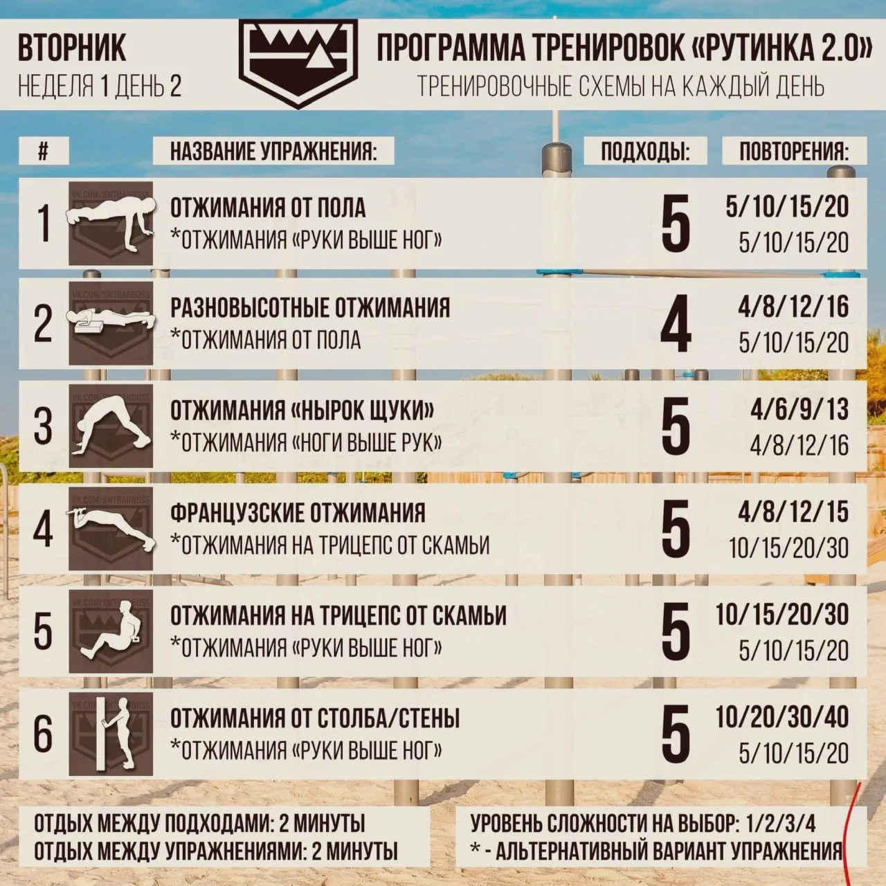 Тренировка на грудь и руки с собственным весом