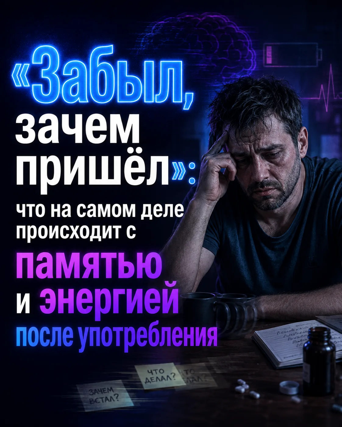🤔  «Завис на простом слове и забыл, зачем пришёл»: что на самом деле происходит с мозг...