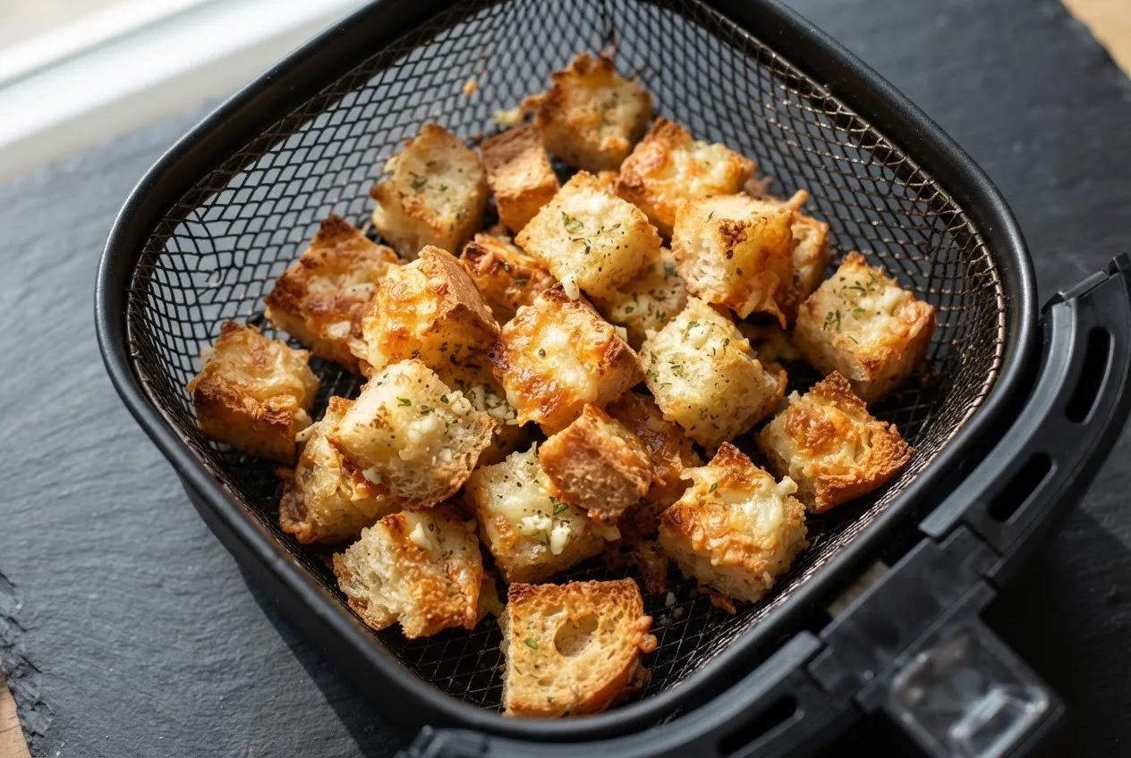 Для приготовления гренок с сыром и чесноком в аэрогриле потребуется несколько простых и...