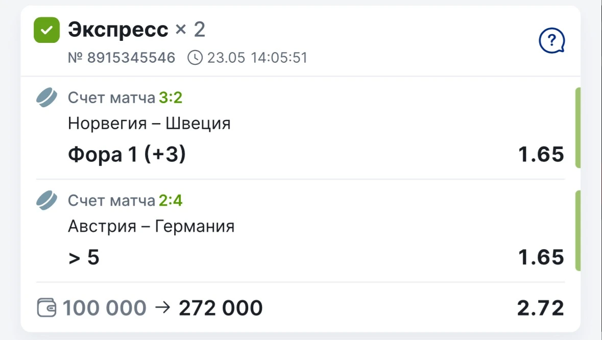 🎆 Фиксируем победу по платной основе!   ✅ Победа по экспрессу 2.72  Оба матча сыграли уверенно. Норв