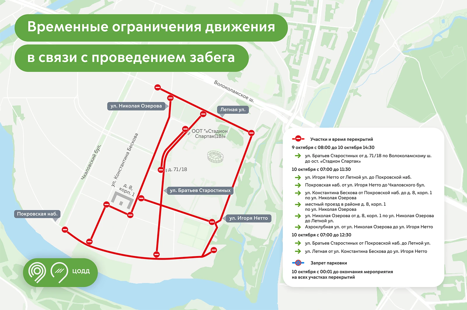 🚗 9 и 10 октября в районе Покровское-Стрешнево временно изменится схема движения. Это ...
