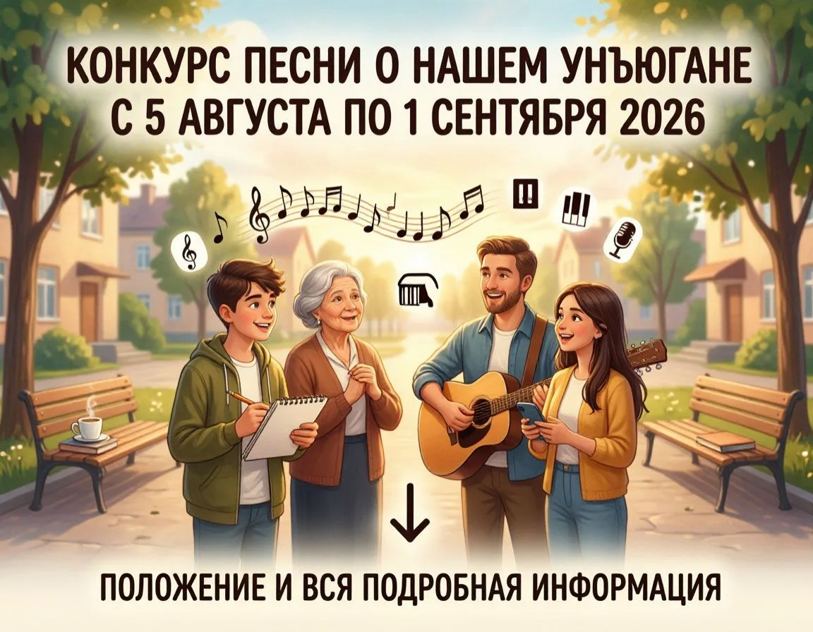 🎉 ОБЪЯВЛЯЕМ КОНКУРС НА ЛУЧШУЮ ПЕСНЮ О ПОСЁЛКЕ УНЪЮГАН! 🎉