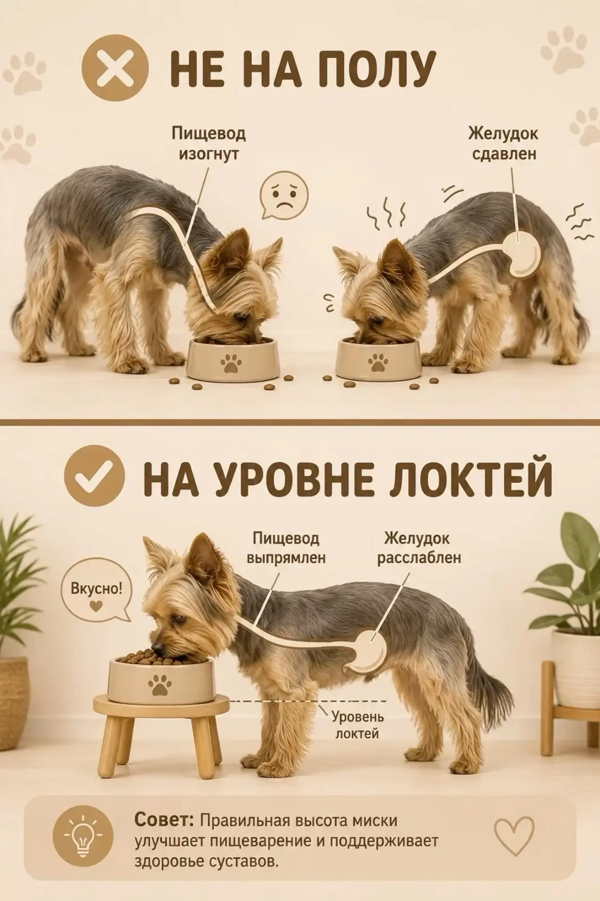 〽️А вы знали, что высота миски может влиять на комфорт собаки во время еды?