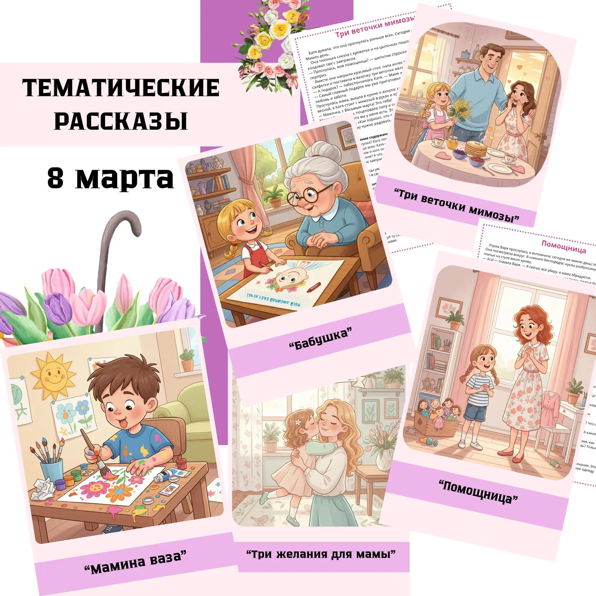 НОВИНКА 🌷🪻🌻 Тематические рассказы «8 марта»  130 руб.  ——————————————- 🤗Представляю вам новый темати