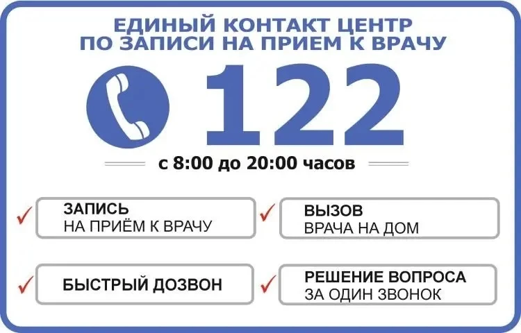 Простой и быстрый способ записи на прием к врачу - единый номер 1️⃣2️⃣2️⃣!