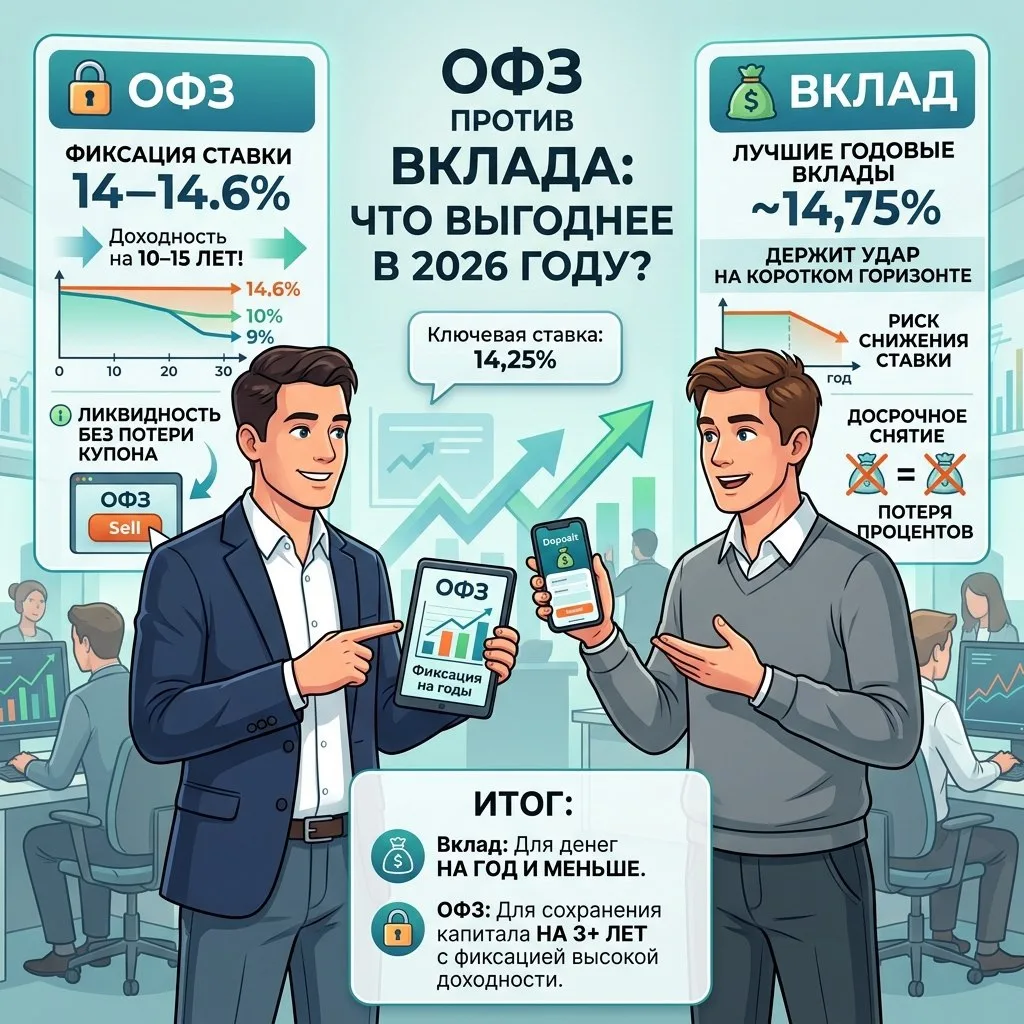 ОФЗ против вклада: что выгоднее в 2026 году?