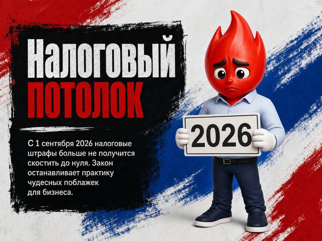 🚨 Налоговые штрафы получают новый лимит! С 1 сентября 2026 года снизить штраф можно ма...
