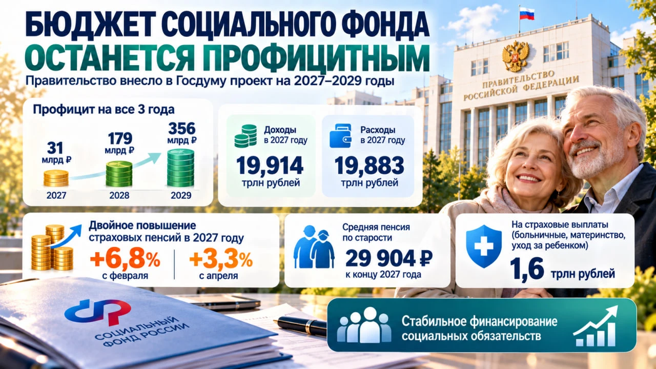 Бюджет Социального фонда останется профицитным — Правительство внесло в Госдуму его про...